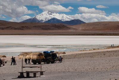 Scenic view of lake and mountains