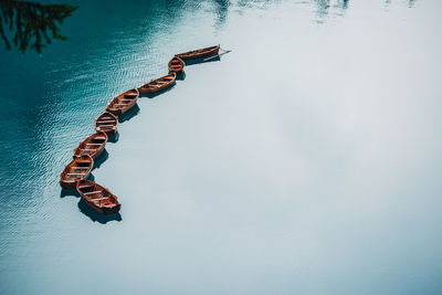 Low angle view of boat in lake