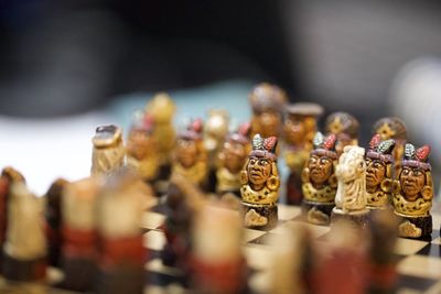 Close-up of figurine on table