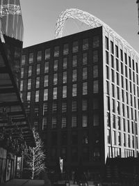 Low angle view of modern building against sky