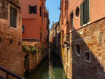 Canal amidst buildings