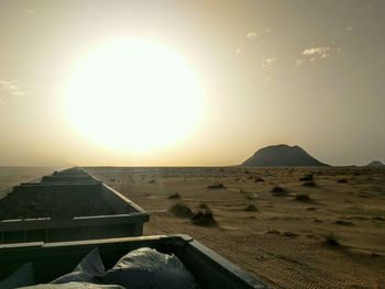 Scenic view of sea against clear sky during sunset