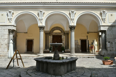 The portico of the cathedral of sant'agata dè goti, a village in the campania region of italy.