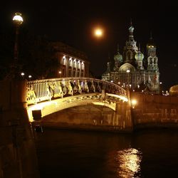 Illuminated city at night