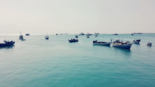 Boats in calm sea