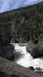 Scenic view of waterfall