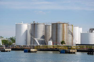 View of factory against sky