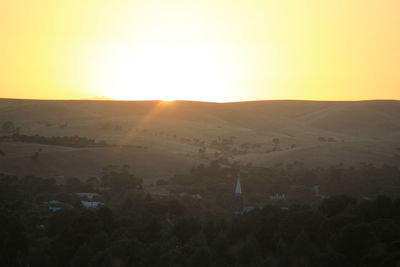 Scenic view of landscape at sunset