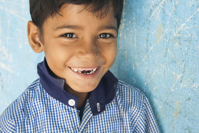 Portrait of smiling boy at school