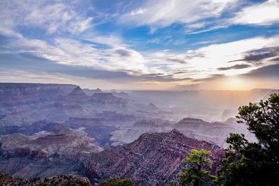 Scenic view of dramatic sky over landscape