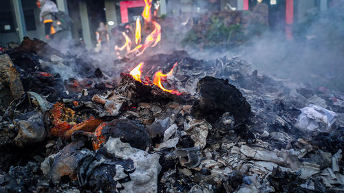 Close-up of bonfire