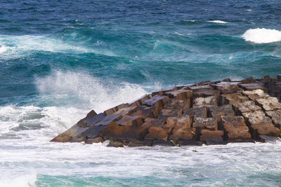 High angle view of sea