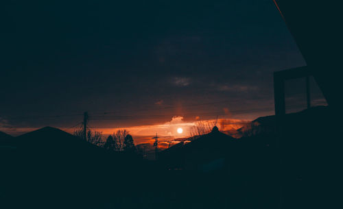 View of built structure at sunset