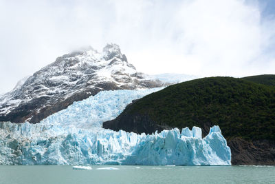 Scenic view of snowcapped mountain against sky