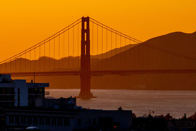 Golden gate bridge at sunset