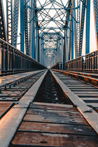 Surface level of railway bridge against sky