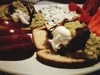 Close-up of meal served in plate