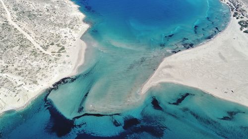 High angle view of beach