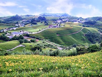 Scenic view of landscape against sky