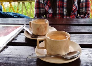 Coffee cup on table