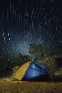 Tent on field