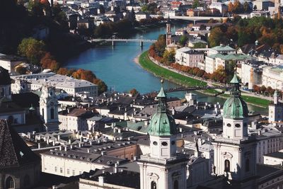 High angle view of cityscape