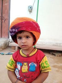 Portrait of cute girl looking away