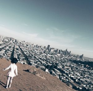 Rear view of child in san francisco