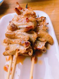 Close-up of food served in plate