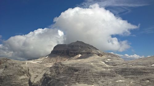 Low angle view of mountain against sky