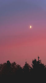 Silhouette trees against sky during sunset