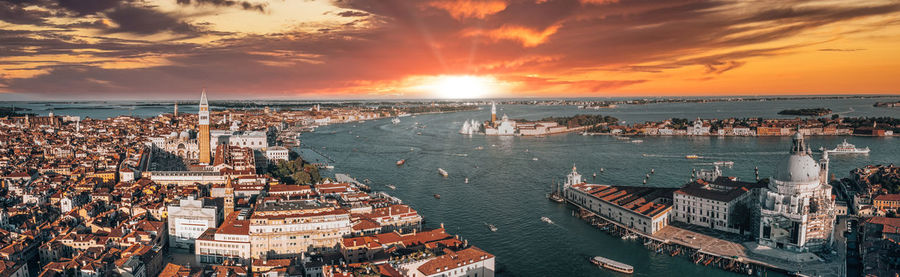 Aerial view of venice near saint mark's square