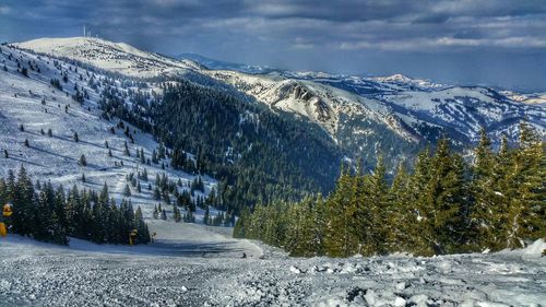 Scenic view of snowcapped mountains