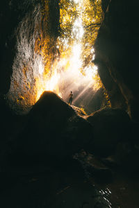 Scenic view of rock formation on land