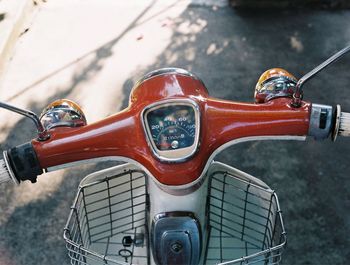 Close-up of bicycle on road