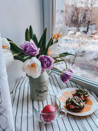 Close-up of food on table