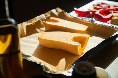 Close-up of food on table