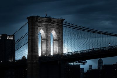 Low angle view of suspension bridge