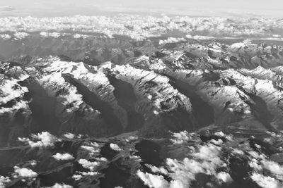 High angle view of rocks against sky