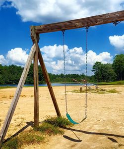 View of swing against sky