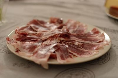 Close-up of meat on plate