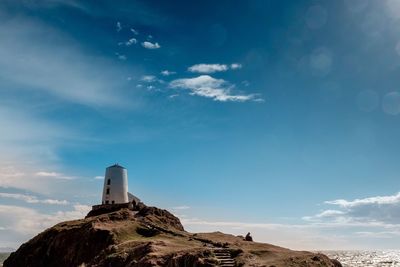 Low angle view of lighthouse against sky