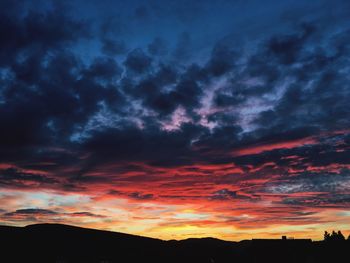 Scenic view of dramatic sky during sunset