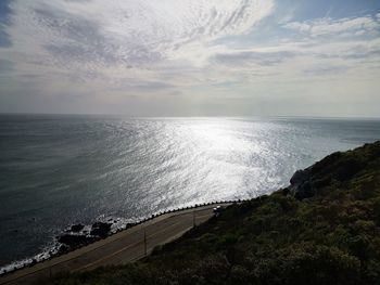 High angle view of sea against sky