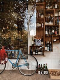 Bicycle on table in city