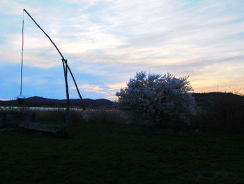 Scenic view of landscape at sunset