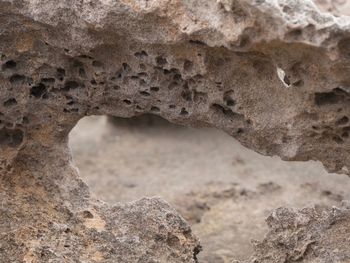 Close-up of rock formation in cave