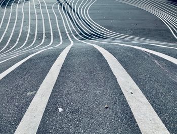 Zebra crossing on road in city