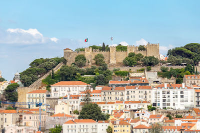 Buildings in city against sky