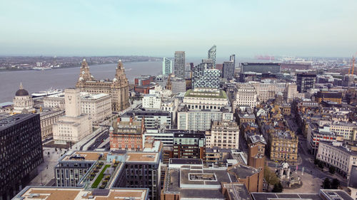 Liverpool city aerial view